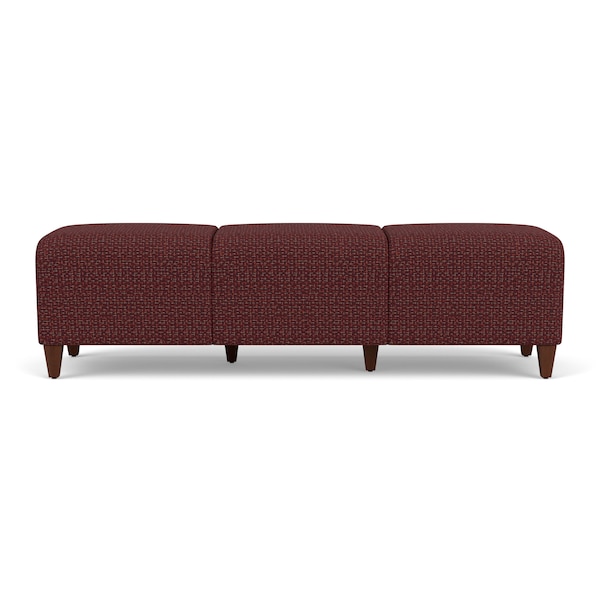 Lesro Siena Lounge Reception 3 Seat Bench, Walnut, RF Nebbiolo Upholstery SN3001 - main